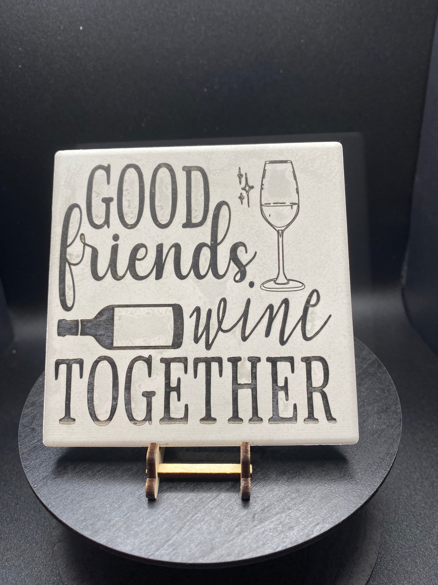 Ceramic Wine Coaster - Good Friends Wine Together