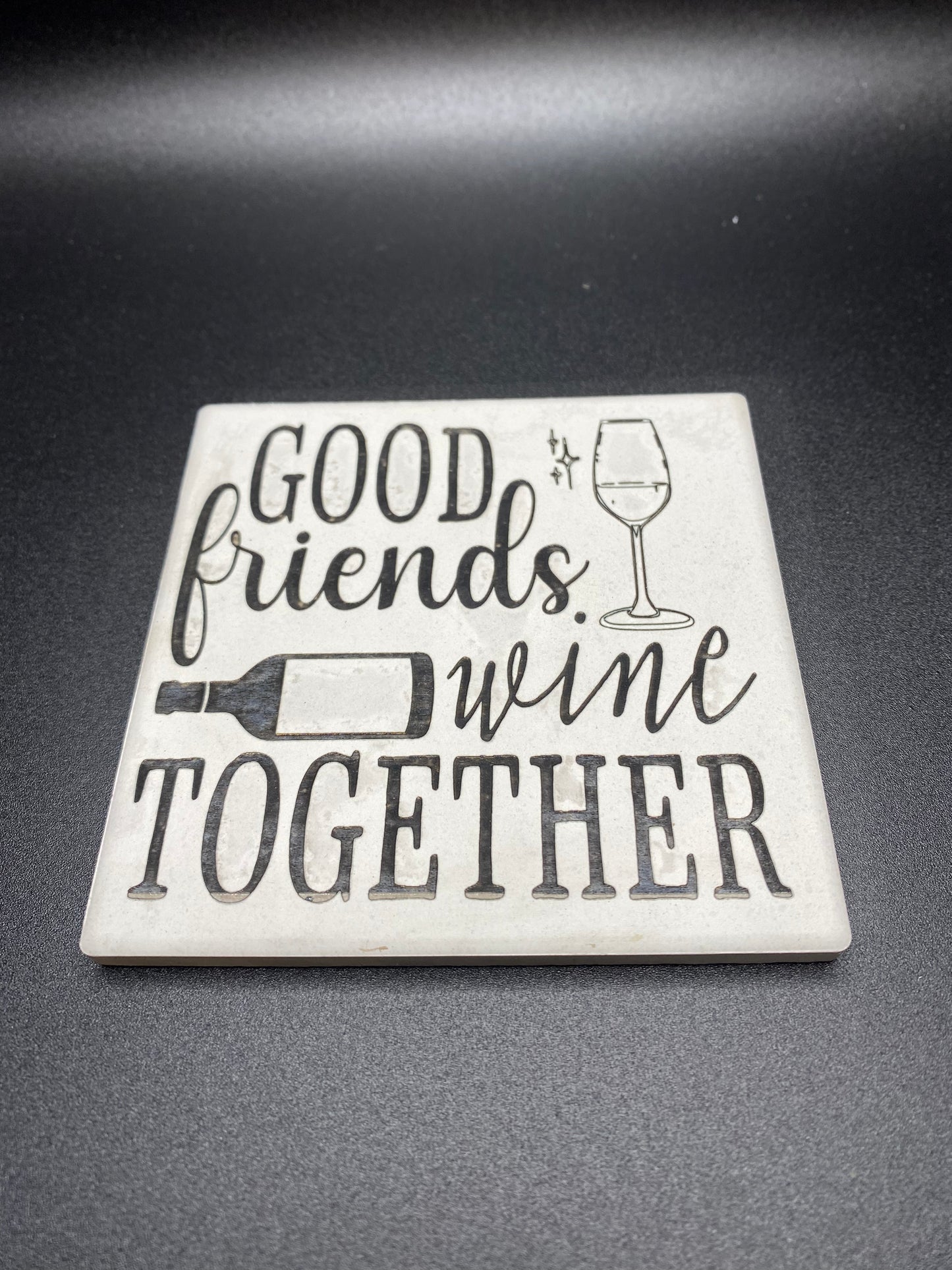 Ceramic Wine Coaster - Good Friends Wine Together